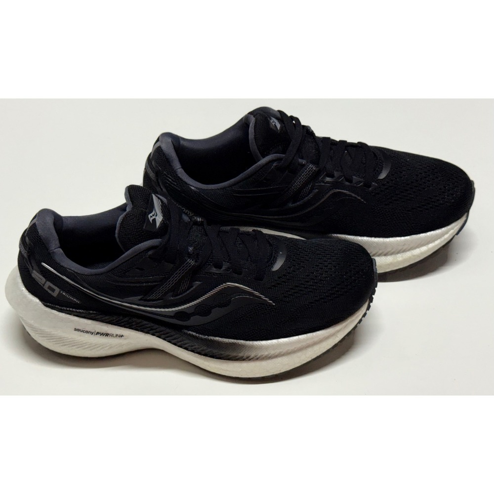 Saucony Triumph 20 Womens Running Shoes Black White S10759-10 Size 7.5